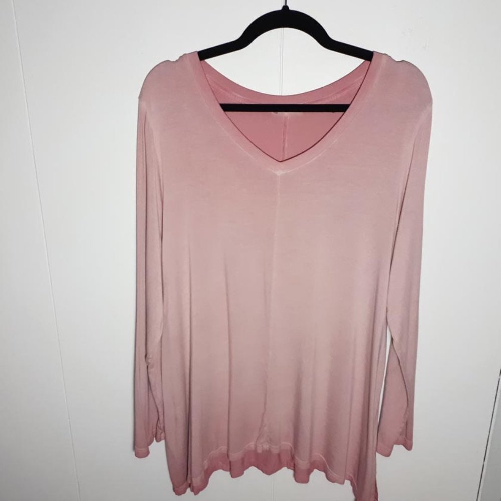 "Ideology" ombre pink longsleeve tunic.. Size large.